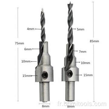 Perceuses coniques à queue hexagonale pour outils électriques HSS de qualité